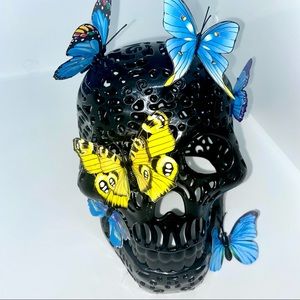 3D Black Butterfly Skull Art Home Decor